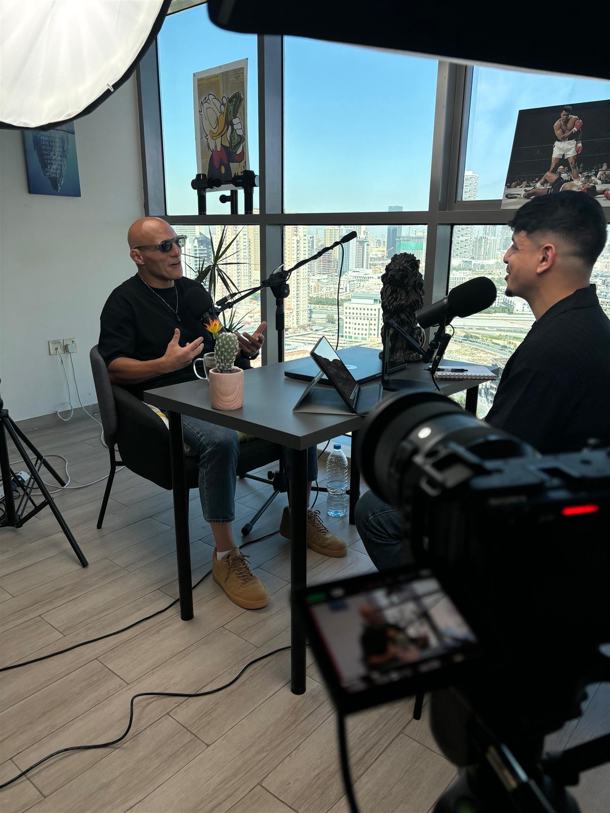 Behind the scenes of a Dubai podcast interview production